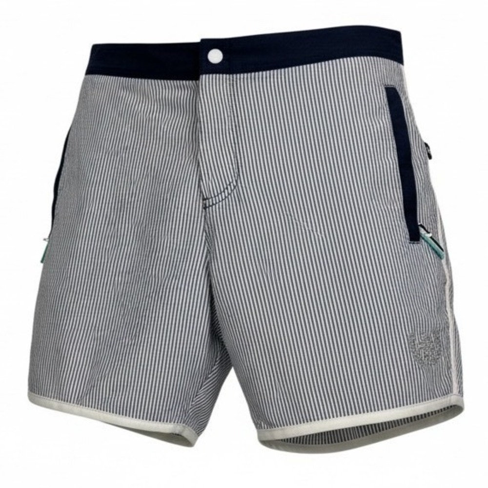 Andrew Christian Navy and White Striped Board Shorts